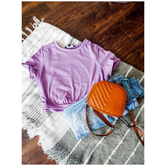 Lulus Tops - Lulus Keep Grooving Lavender Cropped Tee